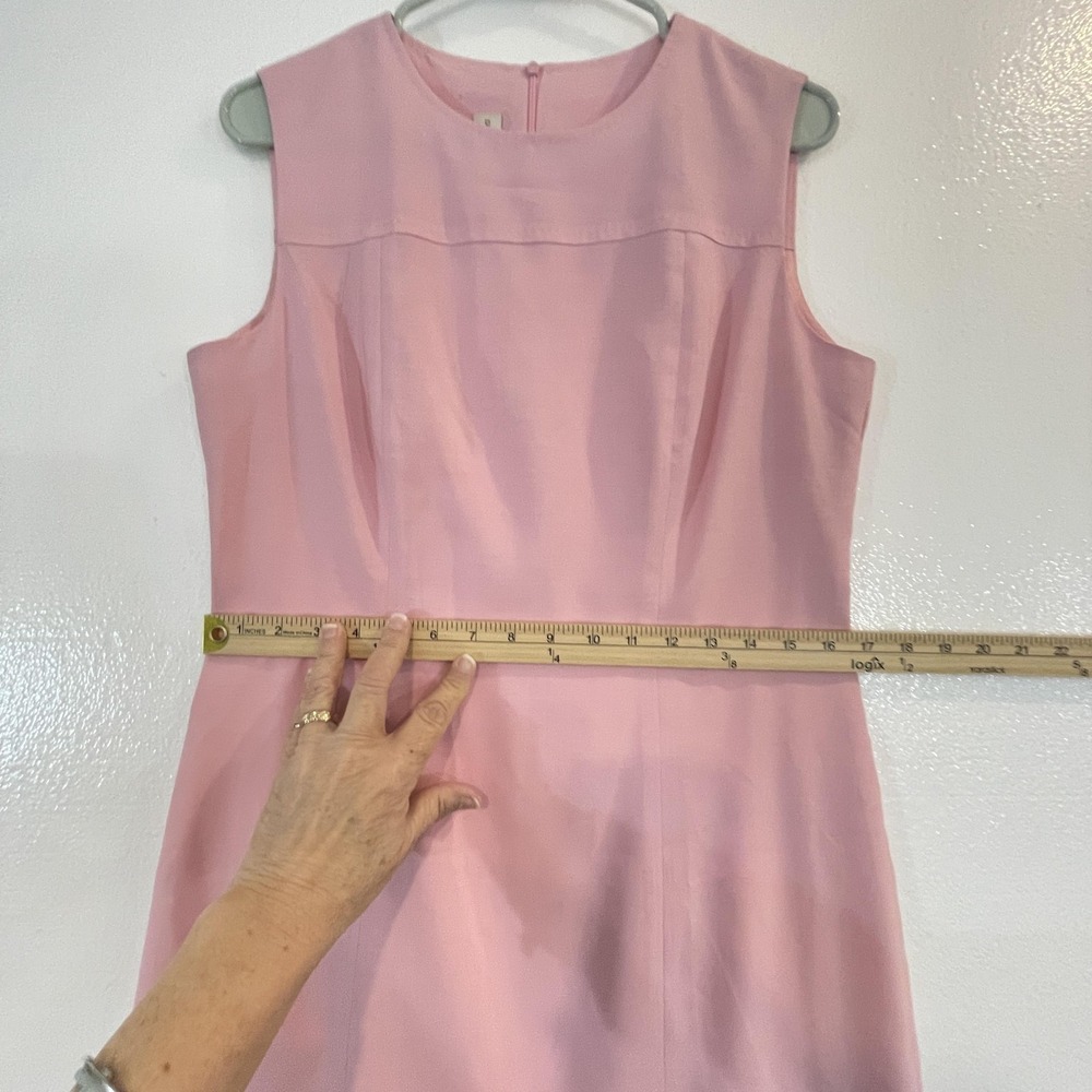 Doncaster Dress‎ Womens 8 Pink Wool Blend Sleeveless Sheath Made In Italy Money - Picture 5 of 10